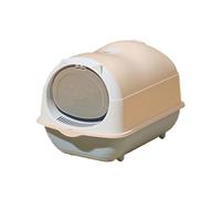 Litter Pan Semi-Closed Litter Pan with Scoop Extra Large Splashproof with Lid Pet Products Easy to Clean Detachable(Red)