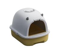 Litter Pan Small Litter Pan Fully Enclosed Drawer Cat with Lid Anti-Leakage & Odorless, Easy to Installation and Clean(Yellow)