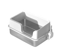 Litter Pan Stainless Steel Litter Box, Metal Cat, High Side for Big Cats and Kittens, Extra Large with Scoop