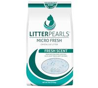 Litter Pearls Micro Fresh Scented Non-Clumping Crystal Cat Litter with Odorbond, 7lb,White, Clear and Blue Crystals,10609