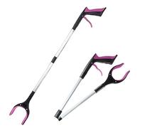 Litter Picker Grabber Tool - 83cm Extended/43cm Folded, High-Strength Steel & Aluminium, 360° Rotating Claw with Magnet, Anti-Slip Silicone Jaw - for Home, Outdoor, Kids & Adults (Purple)