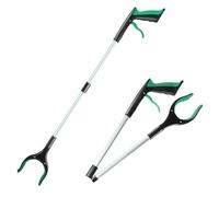 Litter Picker Grabber Tool - 83cm Extended/43cm Folded, High-Strength Steel & Aluminium, 360° Rotating Claw with Magnet, for Home, Outdoor, Kids & Adults,Elderly Mobility/Disability Aid (Green)