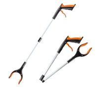 Litter Picker Grabber Tool - 83cm Extended/43cm Folded, High-Strength Steel & Aluminium, 360° Rotating Claw with Magnet, Anti-Slip Silicone Jaw - for Home, Outdoor, Kids & Adults (Orange)