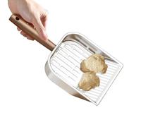 Litter Scoop - 1 x Cat Litter Scoop, Cat and Kitten Pooper Scoop with Wooden Handle, Deep Cleaning Tool, Robust Mesh Scoop for Multiple Pets, Household, Apartment, Home, Dorm, Where