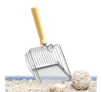 Litter Scoop, Litter Box Scooper, Poop Sifting Tool with Comfortable Grip Stainless Steel Shovel for Cleaning Cage Chicken Small Animal Multi-Cat Household