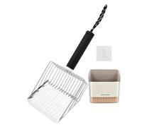 Litter Scoop, Poop Sifter, Waste Container, Stainless Steel Shovel, Fast Sifting Tool, for Cat Litter, Bunny Cages, Chicken Coops, Dog Kennels, Small Pet Cleanup