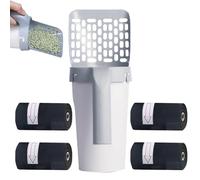 Litter Scoop | PP Kitten Dump Scoop | Non-Stick Cat Litter Scoop with Bag for Easy Cleaning, Cat Poop Scoop, Cat Litter Accessory and Cat Poop Ladder Lifter for Pets, Dogs and Cats