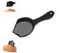 Litter Scoop Tool - Waste Sifter Shovel, Pet Box Cleaner | Heavy Duty Sand Separator Rake, Versatile Cage Messs Scraper, Compact Poop Picker for Amphibian Frog Cat Indoor Terrarium Use (Black B)