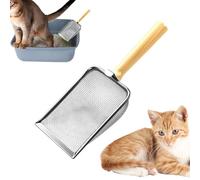 Litter Scooper - Deep Shovel,Poop Sifting Tool with Comfortable Grip Stainless Steel Sifter for Small Animal Multi-Cat Household Cage Coop Cleaning
