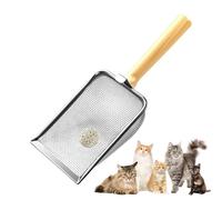 Litter Scooper | Mesh Scooper,Comfortable Grip Poop Sifting Tool Stainless Steel Shovel for Multi-Cat Household Coop Cage Small Animal Chicken