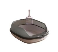 litter tray Detachable Open Cats Litter Box High Sided Low Entry Litter Tray, Easy to Clean Semi Enclosed Cat Bedpan large(Lila)