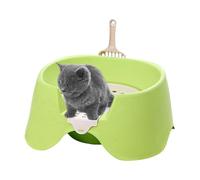 Litter Tray - Large Litter Box | Open Top High Sided Poop Box Toilet Pet Supplies for Home Store Kittens Rabbits Large Cats Shelter Indoor