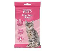 Litter Tray Liners Plastic Pack of 16 Cat Litter Liners 30x70cm by World of Pets