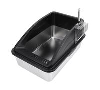 litter trays High Sided Cat Litter Box with Lid Open Top Stainless Steel Litter Box Easy to Clean Includes Metal Scoop open(Nero)