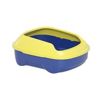 litter trays High Sided Cat Pet Litter Tray Open Top Detachable Litter Box Easy to Clean Kitten Potty Toilet for Indoor open(Blu)