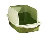 litter trays Open Top Cat Litter Box with High Sides Large Removable Litter Tray Kitten Potty Toilet Easy to Clean open
