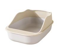 litter trays Removable Large Cat Litter Box Open Cat Litter Box with High Side Anti-Splashing Kitten Toilet Easy to Clean open(Wei)