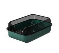 litter trays Semi-Enclosed Cats Litter Box with Spoon Large Removable Litter Tray High Side Anti-Splashing, Easy to Clean open(Grn)