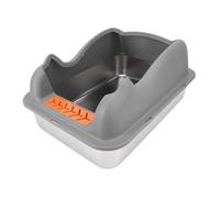 litter trays Semi-Enclosed Stainless Steel Cat Litter Box Open Cat Litter Box with High Side Anti-Splashing Easy to Clean open(Dark Gray)