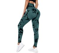 Litthing High Waist Gym Leggings for Women Tie Dye Compression Leggings | Seamless Workout Bum Scrunch Butt Lift Legging Yoga Pants Gymshark for Yoga Running Fitness