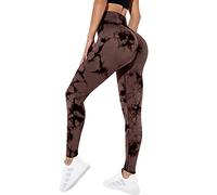 Litthing High Waist Gym Leggings for Women Tie Dye Compression Leggings | Seamless Workout Bum Scrunch Butt Lift Legging Yoga Pants Gymshark for Yoga Running Fitness