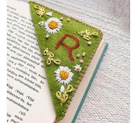 Litthing Personalised Embroidered Corner Bookmark 26 Letters Felt Book Mark