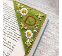 Litthing Personalised Embroidered Corner Bookmark 26 Letters Felt Book Mark | Handmade, Triangle Bookmarks, Page Holder, Seasons, Gift for Books Lovers Men Women Reader Teacher, Graduation, Retirement