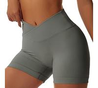 Litthing Women's Gym Shorts Seamless Tummy Control V High Waist Butt Lift Scrunch Butt Sport Short for Yoga Running Workout Fitness Cycling