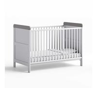 Little Acorns Milano Classic Cot Bed with 10cm Eco Fibre Mattress - White/Grey