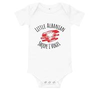 Little Albanian Shqipe I Vogel, Baby Short Sleeve one Piece (White, 6-12 Months)