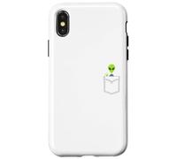 Little Alien Pocket, ET, SpaceShip, Area 51 UFO, UAP, DRONE Case for iPhone X/XS