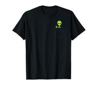 Little Alien Pocket, ET, Spaceship, Area 51 UFO, UAP, Drone T-Shirt