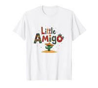 Little Amigo Mexican Boy Festive Southwest Cactus Fiesta T-Shirt, Men, White, 6XL