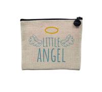 Little Angel Cute Original Drawing Linen Linen Look Makeup Bag 15 x 10 cm, linen, 15 x 10 cm, Makeup Bag