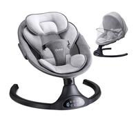 Little Angels Electric Bouncer & Portable Swing for Baby Boy or Girl - 5 Sway Speeds, 3 Seat Positions, Bluetooth & 10 Music
