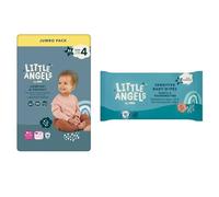 Little Angels Size 4 Nappies Jumbo 84 Pack + 60 Fragrance Free Baby Wipes
