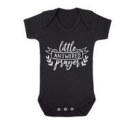 Little answered prayer (style two banner) [BBY4] baby grow vest, 0-3 months, Black