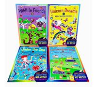 Little Artists Magic Water Posters Book 4 Books Collection Set (No Mess! Just Add Water) (Under the Sea, Construction Time, Wildlife Friends & Unicorn Dreams)