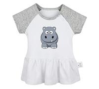 Little Baby Cute Dresses Infant Baby Girls Princess Dress 0-24 Months Kids Cute Ruffles Animal Hippo Skirts Toddler 100% Cotton Clothing