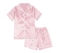 Little Baby Girls Boys Set Satin Silk Kids Short 2 Down Classic Loungewear Shorts 6t Boy Clothes (Gold, 5-6 Years)