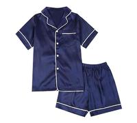 Little Baby Girls Boys Set Satin Silk Kids Short 2 Down Classic Loungewear Shorts Baby Clothes 3 Months (Navy, 9-10 Years)