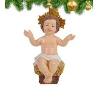 Little Baby Jesus | Resin Baby Jesus Manger Collectible Statue - Miniatures Nativity Figurines Ornament Decorations for Catholic Christian Holiday Families Christmas Table Church Home Office