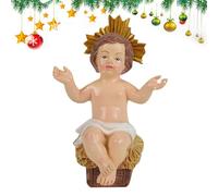 Little Baby Jesus - Resin Baby Jesus Manger Sculpture - Christian Nativity Decorations Catholic Holiday Ornament Table Figurines for Home Office Families Celebrations Christmas