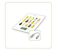 LITTLE BALANCE 8549 Slim Apérifruits USB-R Digital Electronic Kitchen Scales without Battery, USB Rechargeable, Repairable, 5 kg, Fruit Skewers
