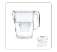 LITTLE BALANCE 8592 Clear Filter Carafe + 3 Filter Cartridges, Reduces Microplastics, Chlorine, Limescale and Other Impurities, 2.5L, Ultra Fast Flow, BPA Free Plastic, White