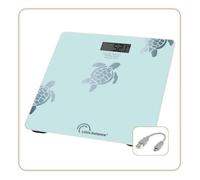 LITTLE BALANCE 8730 Aqua Turtles Metallic Scales Without Battery, USB Rechargeable, Repairable, 180 kg, Metallic Aqua Design