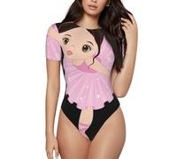 Little Ballerina Dancing Girl Onesie For Women Basic Adult Bodysuit Pajamas Solid Color Romper For Sleepwear