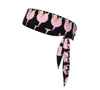 Little Ballerina Dancing Girl Print Ninja Headbands,Adjustable Head Tie For Men, Sports Sweatband For Yoga Running Basketball