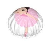 Little Ballerina Dancing Girl Print Soft Shower Cap for Women Men Reusable hat Lightweight hat and Bath Hair Cap