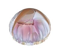 Little Ballerina Dancing Girl Printed Double-Layer Waterproof Shower Cap - Reusable Spa & Face Mask Bathing Hat for Travel, Home Care & Beauty Routine